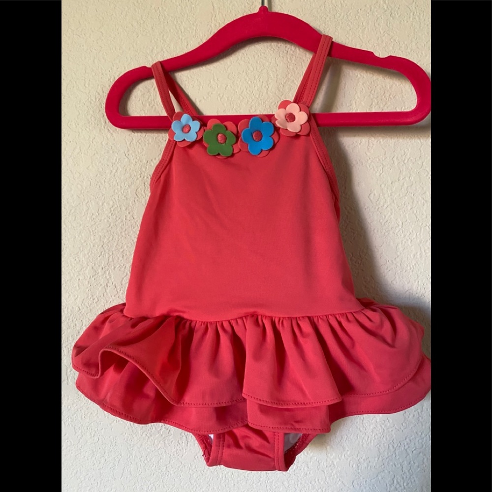 Girls Gymboree Ruffle Swimsuit with flower detail